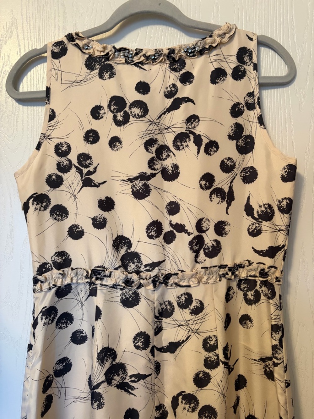 NWOT Boden Limited Edition Silk Embellished Sleeveless Cream Floral Dress Size 6 - Picture 13 of 14
